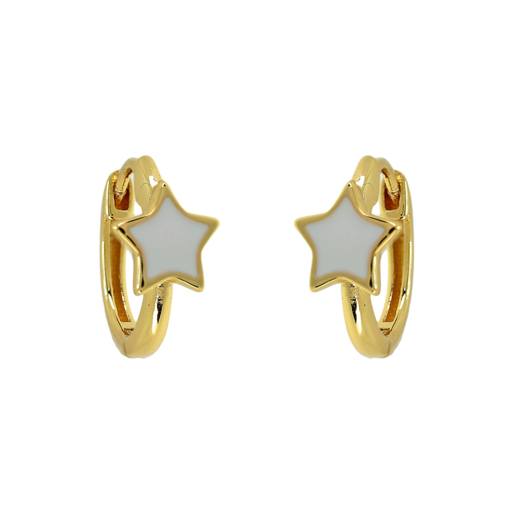 Aros estrellas blancas