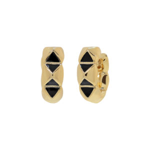 Aros dorados esmalte negro