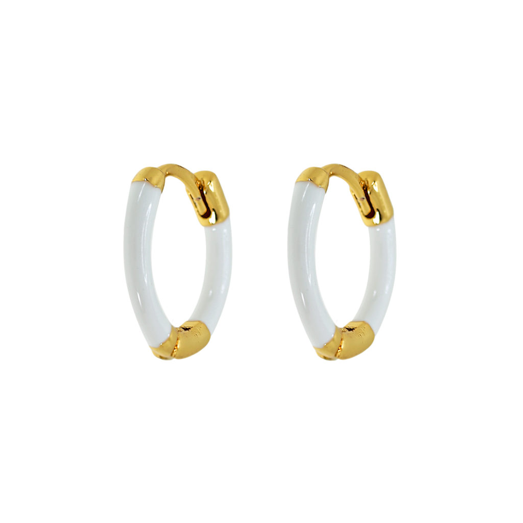Pendientes esmalte blanco
