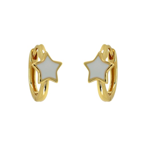 [D0523BLPE2] Aros estrellas blancas