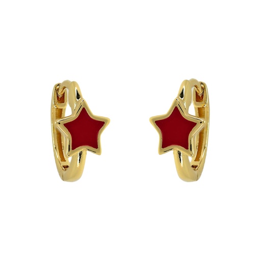 [D0523GRPE2] Aros estrellas rojas